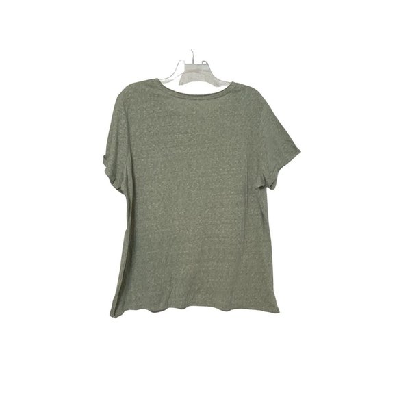 Terra & Sky T Shirt Womens Plus Size 2X Green Short Sleeve Rivets Scoop Neck Top - Picture 4 of 15